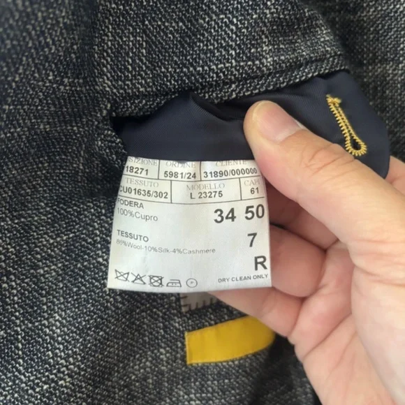 Canali Kei blue modern fit jacket wool silk cashmere blend 34/50 - Picture 9 of 12